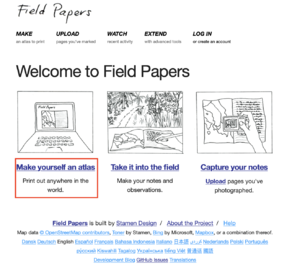 Field Papers Start Screen