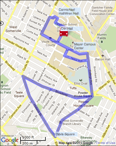 Tufts Univ. Shuttle Map