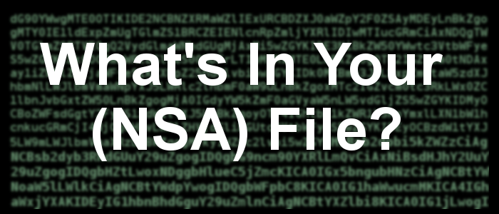 What's in your NSA file?