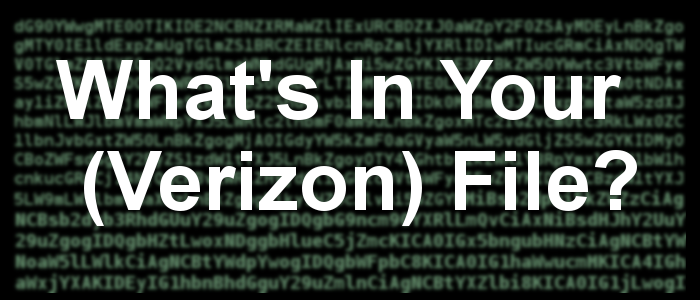 What's in your (Verizon) file?