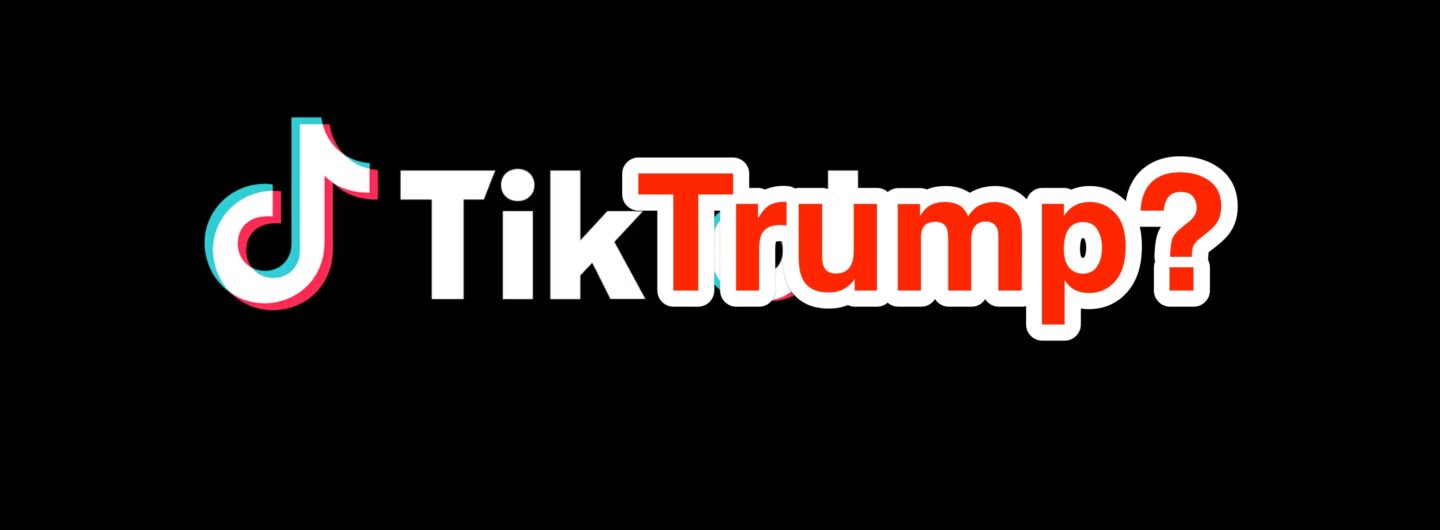 Mashup of TikTok logo to read TikTrump?
